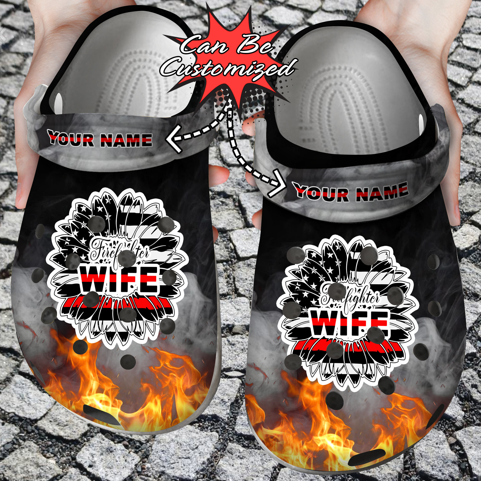 Firefighter Crocs Personalized Firefighter Wife Clog Shoes