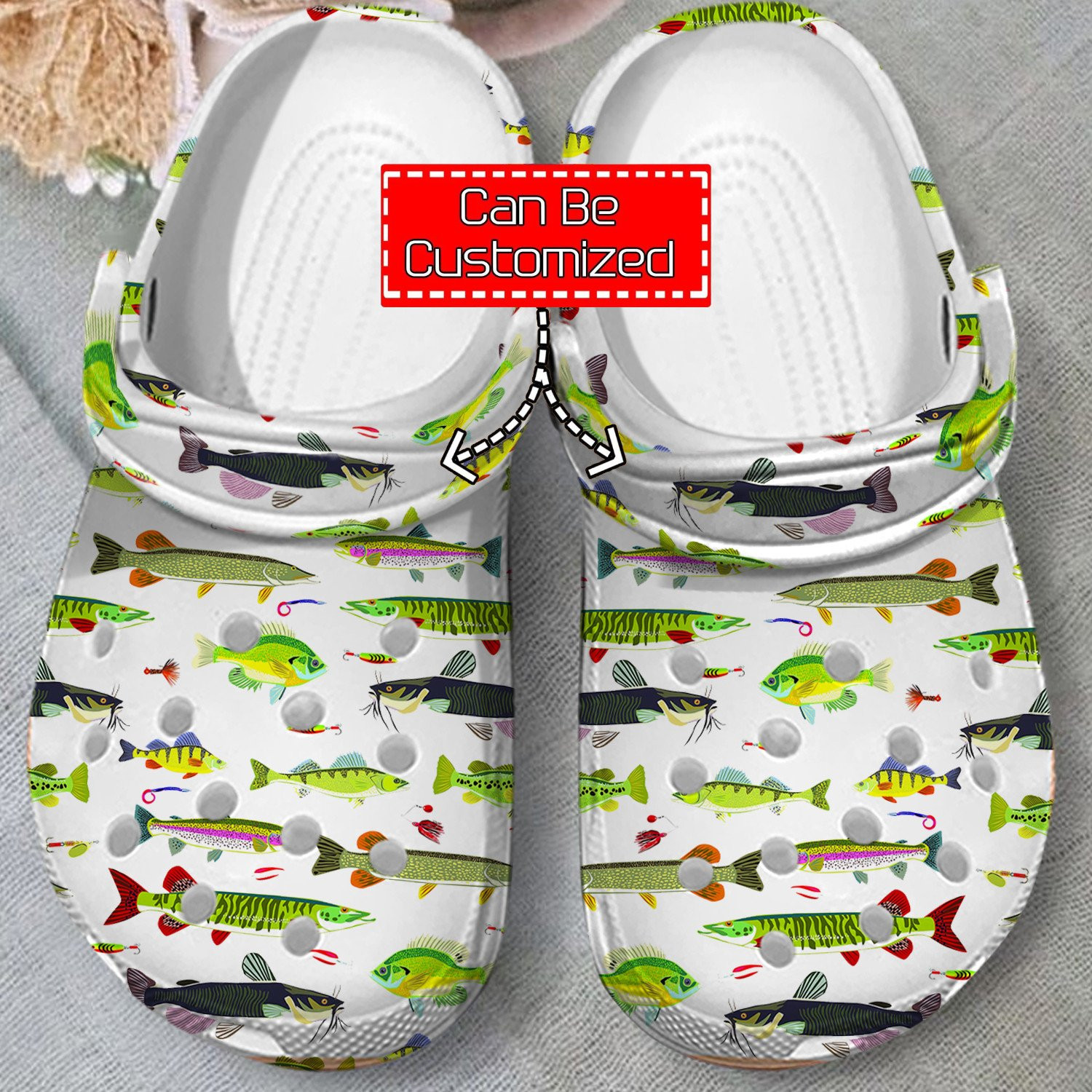 Fish Pattern Clogs Shoes For Men/Women Fishing Crocs