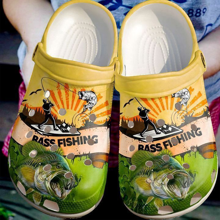 Fishing Bass Crocs Classic Clogs Shoes