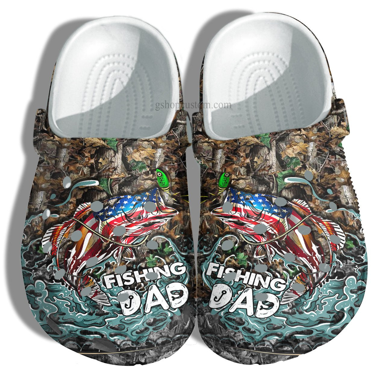 Fishing Dad Vintage Croc Shoes Gift Grandpa Father Day- Fishing Father Crocs Shoes Customize