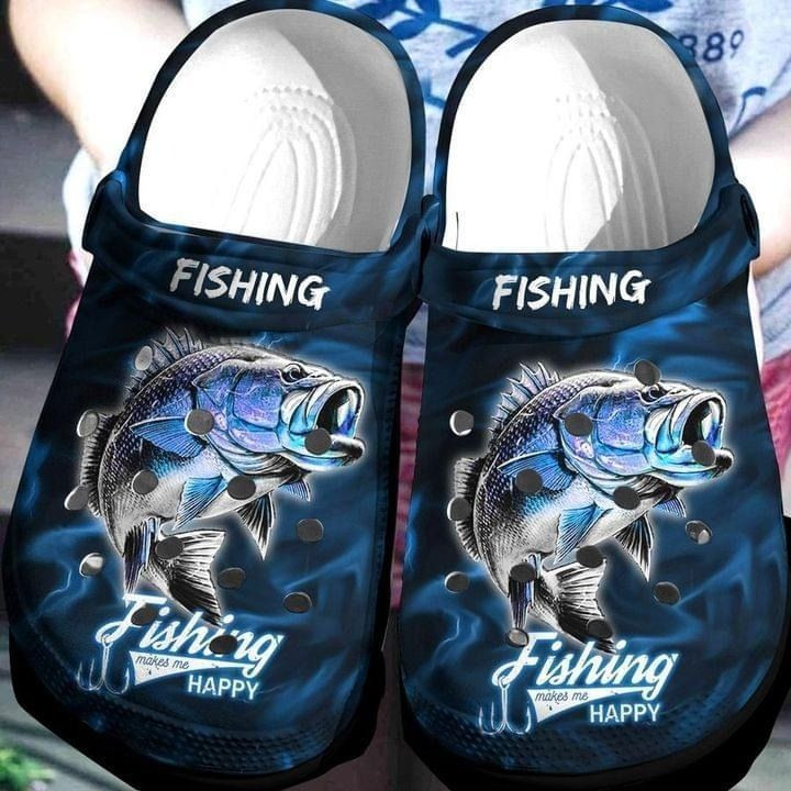 Fishing Happy Gift For Lover Rubber Crocs Clog Shoes Comfy Footwear