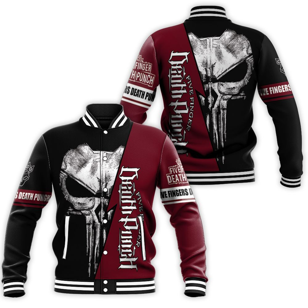 Five Fingers Death Skull For Lovers 3d Baseball Jacket for Men Women