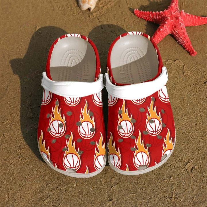 Flaming Baseball Ball Crocs Classic Clogs Shoes