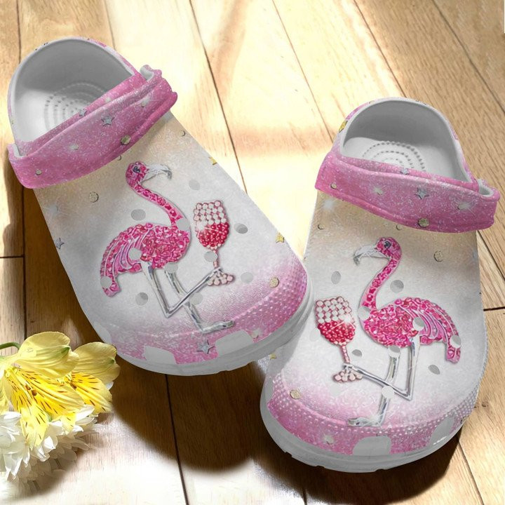 Flamingo And Wine Party Shoes Crocs Clogs