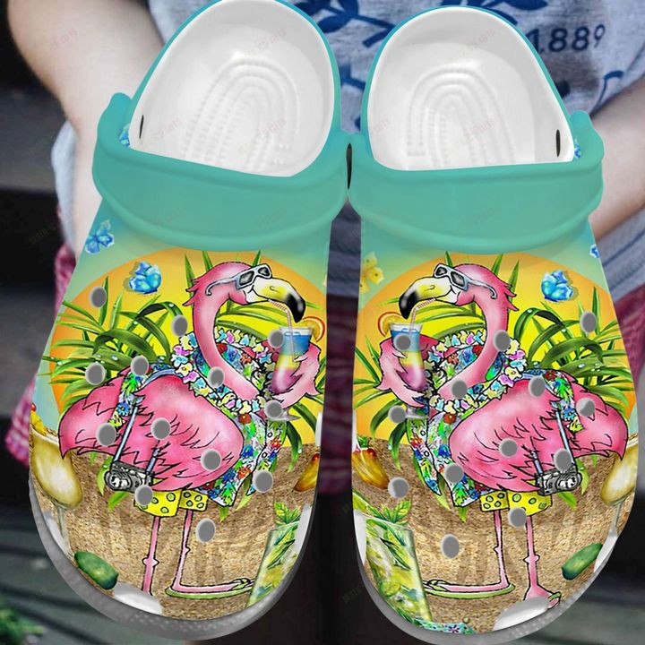 Flamingo Beach Day Crocs Classic Clogs Shoes PANCR0286