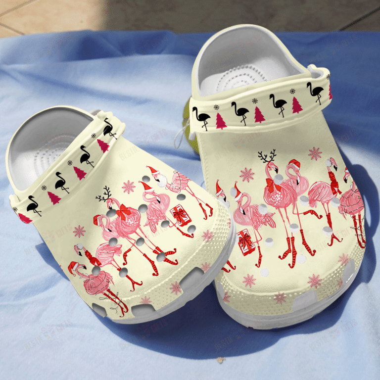 Flamingo Christmas Clogs Crocs Shoes Gifts For Christmas Birthday