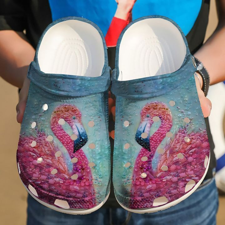 Flamingo Glass Crocs Classic Clogs Shoes