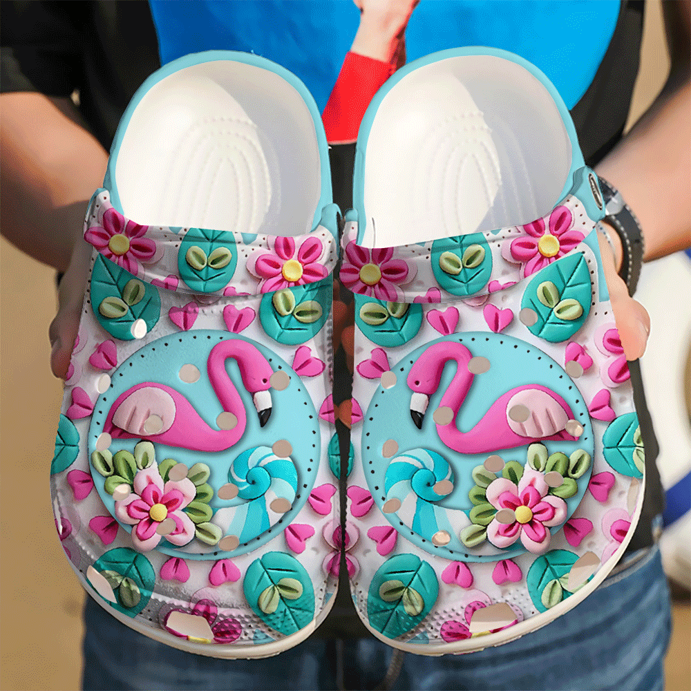 Flamingo Heart Collection Crocs Clog Shoes