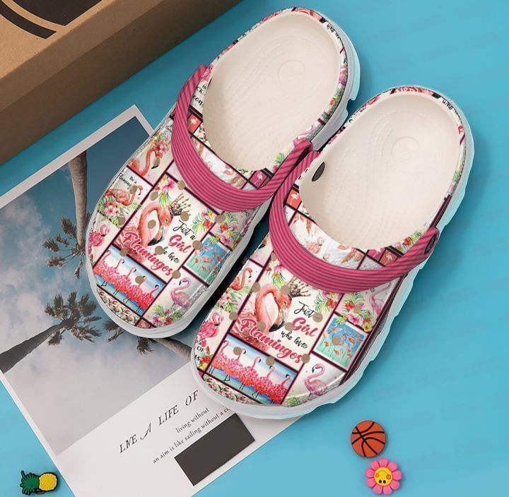 Flamingo Just A Girl Who Loves Crocs Classic Clogs Shoes