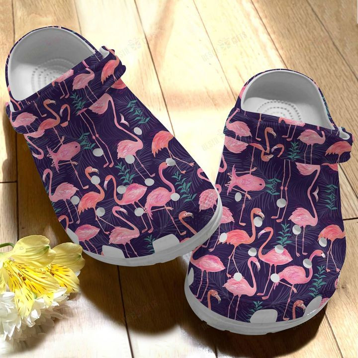 Flamingo Lovely Flock Crocs Classic Clogs Shoes