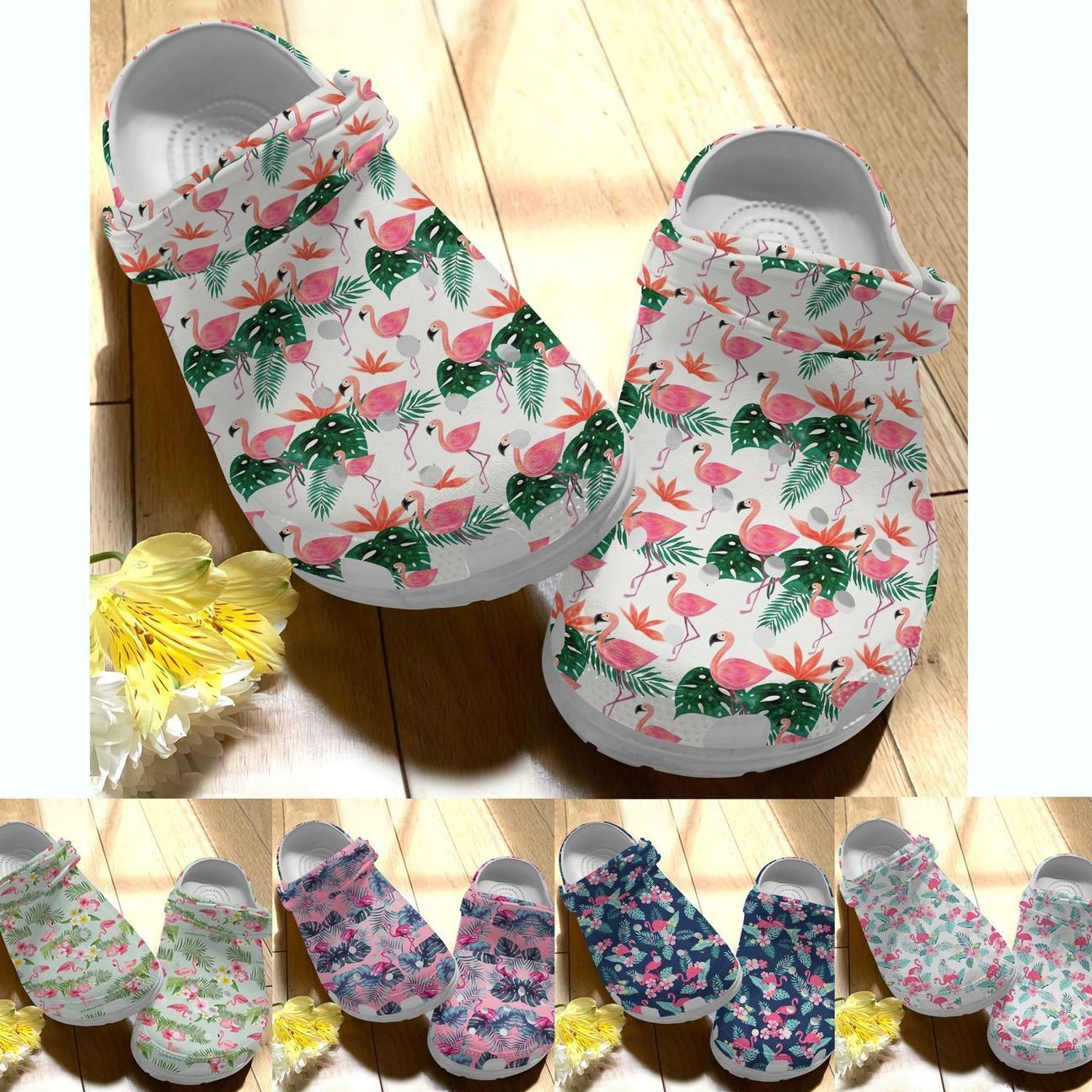 Flamingo Personalize Clog Custom Crocs Fashionstyle Comfortable For Women Men Kid Print 3D Flamingo Collection