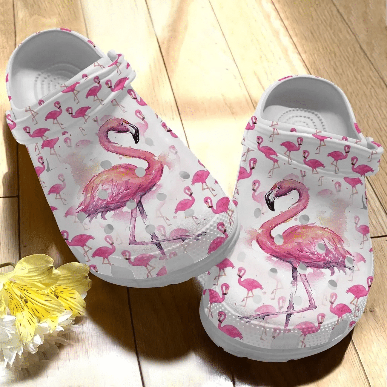 Flamingo Personalize Clog Custom Crocs Fashionstyle Comfortable For Women Men Kid Print 3D Flock Painting