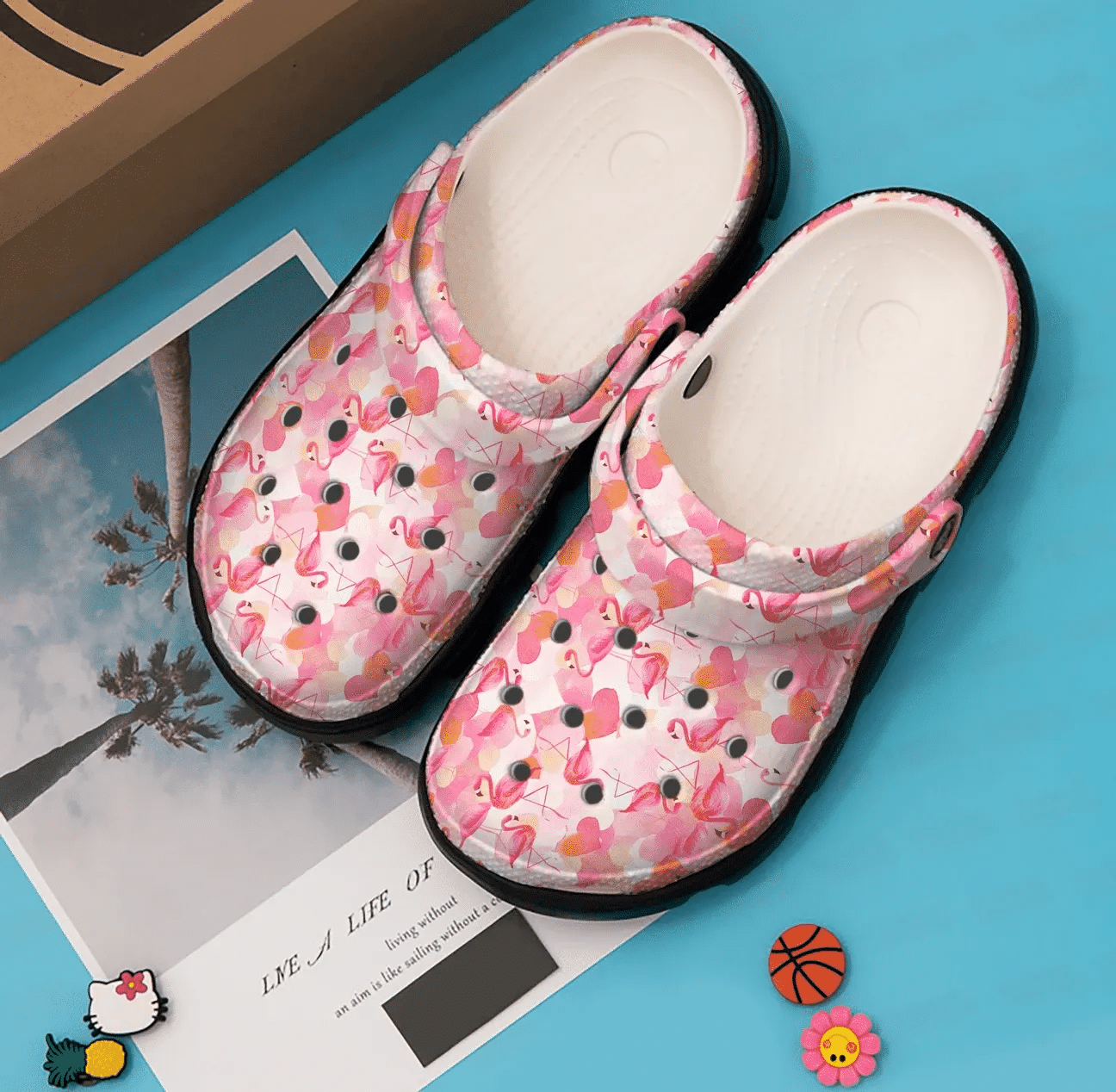 Flamingo Personalized Clog Custom Crocs Comfortablefashion Style Comfortable For Women Men Kid Print 3D Flaming Hearts
