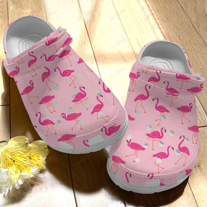 Flamingo Pink Pattern Crocs Classic Clogs Shoes