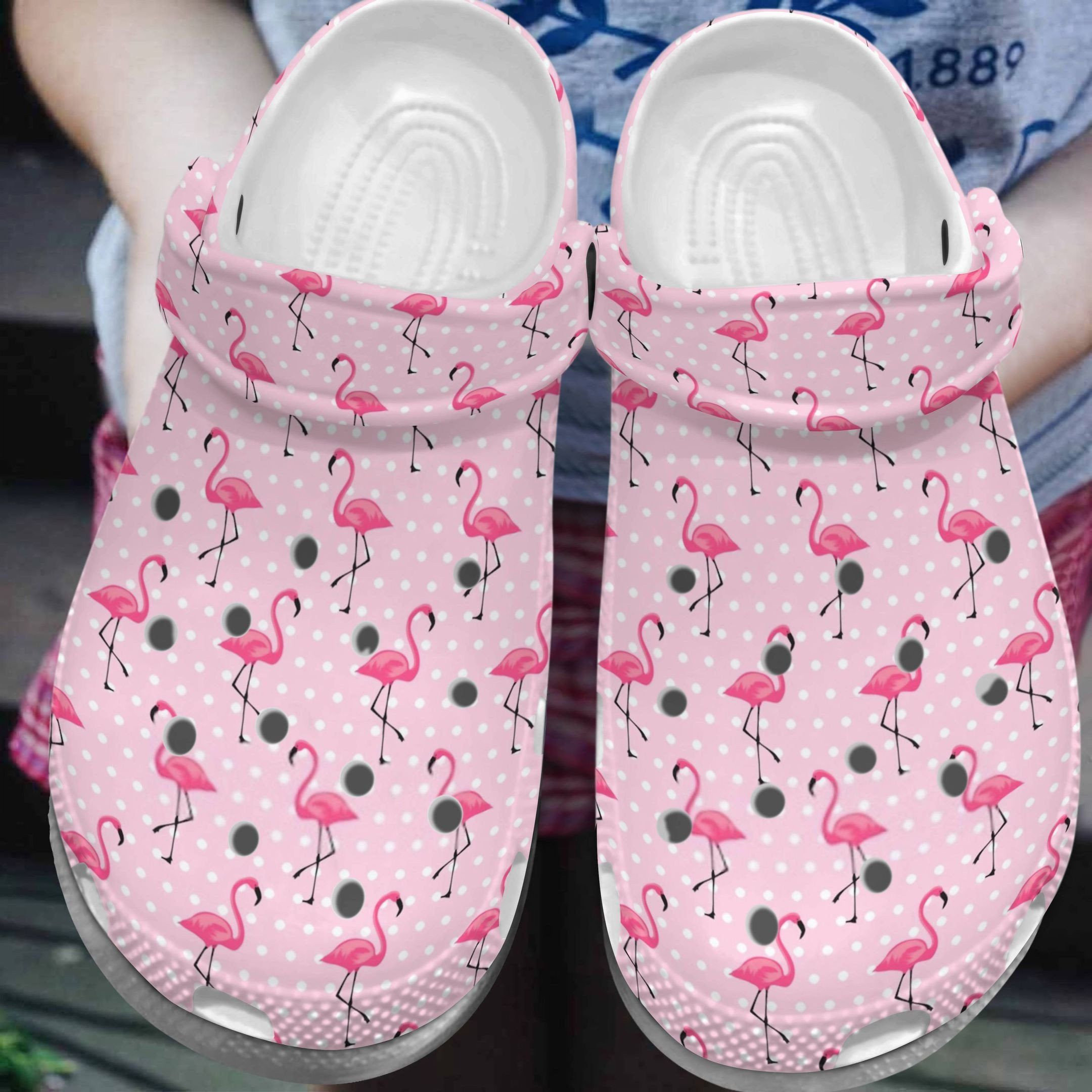 Flamingo Pinky Pattern Crocs Clog Shoes