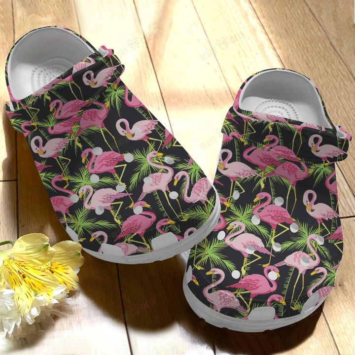 Flamingo Tropical Forest Crocs Classic Clogs Shoes