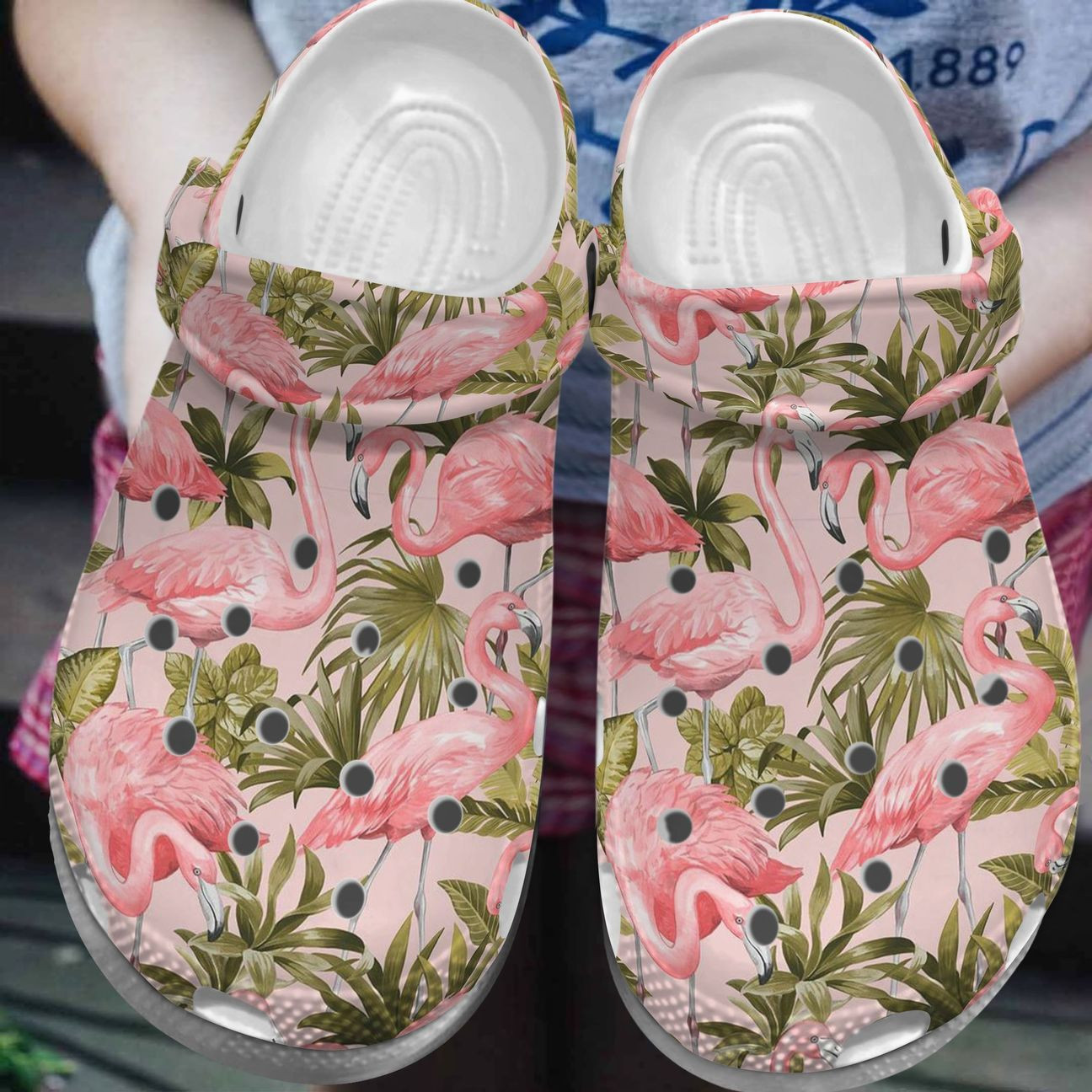 Flamingo Tropical Personalized Clog Custom Crocs Comfortablefashion Style Comfortable For Women Men Kid Print D