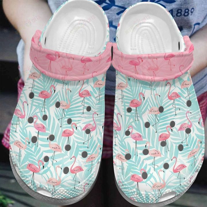 Flamingo White Sole Tropical Vibes Crocs Classic Clogs Shoes PANCR0182