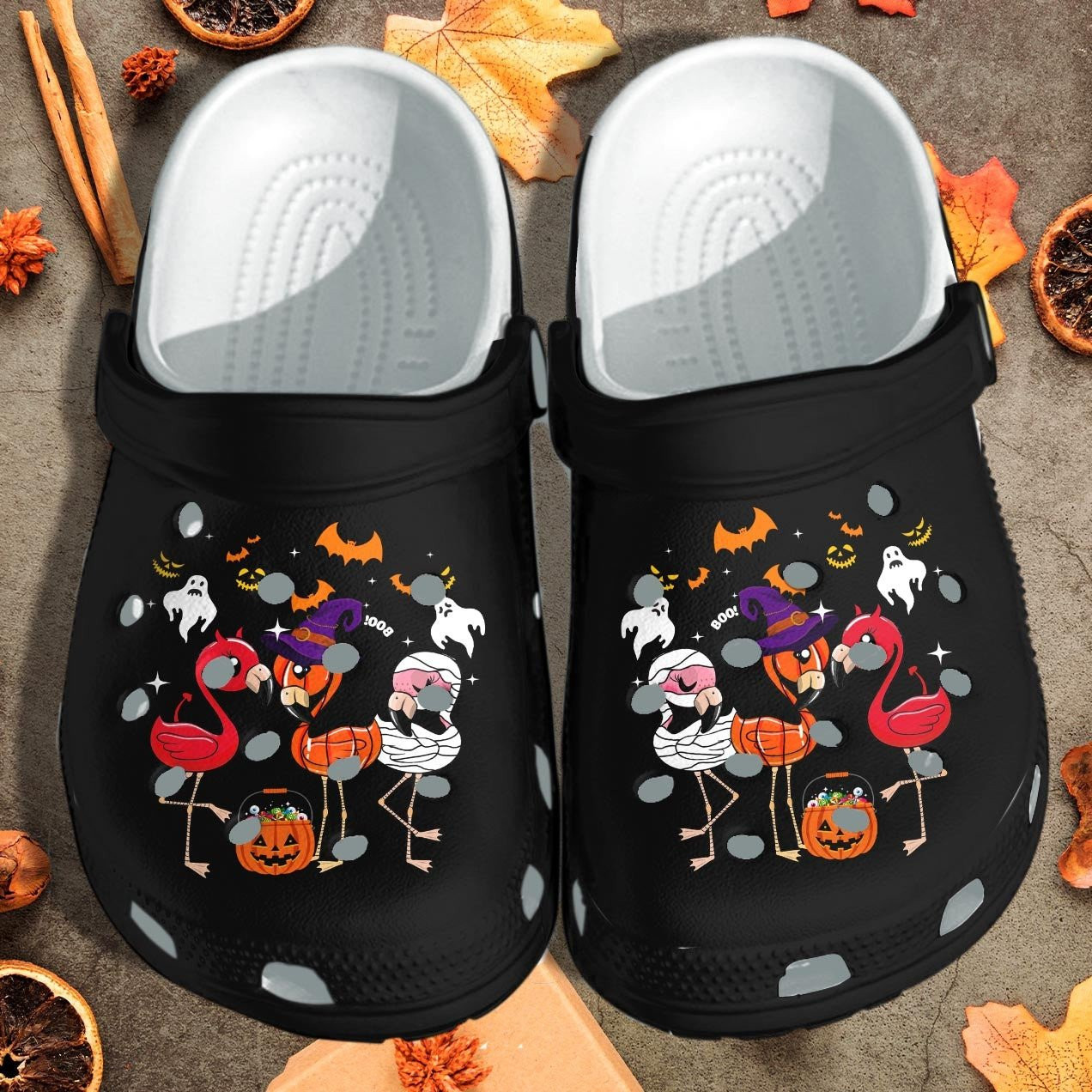 Flamingo Witch Ghost Mummy Cosplay Halloween Shoes Crocs Clog