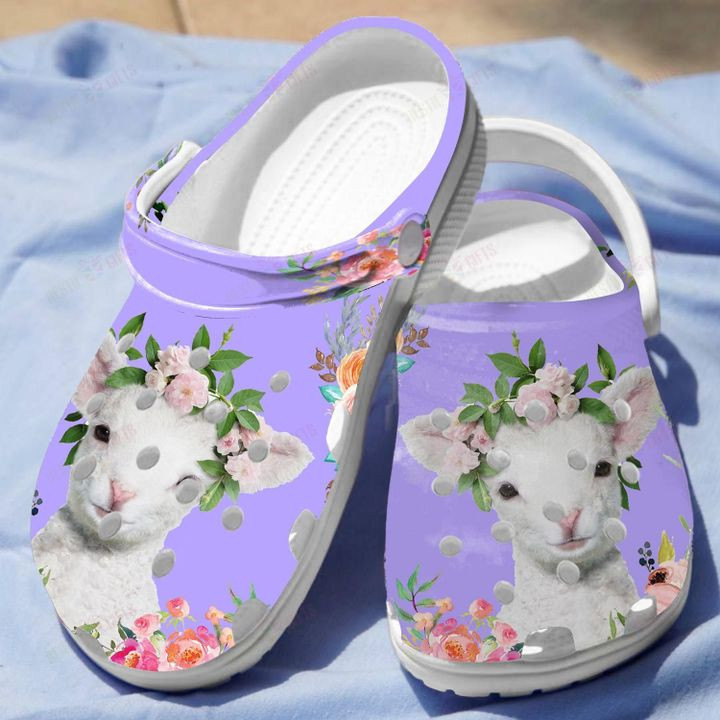 Floral Baby Lamb Crocs Classic Clogs Shoes