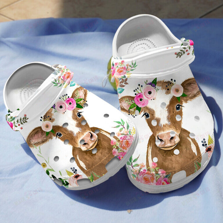 Floral Daily Cattle Crocs Classic Clogs Shoes