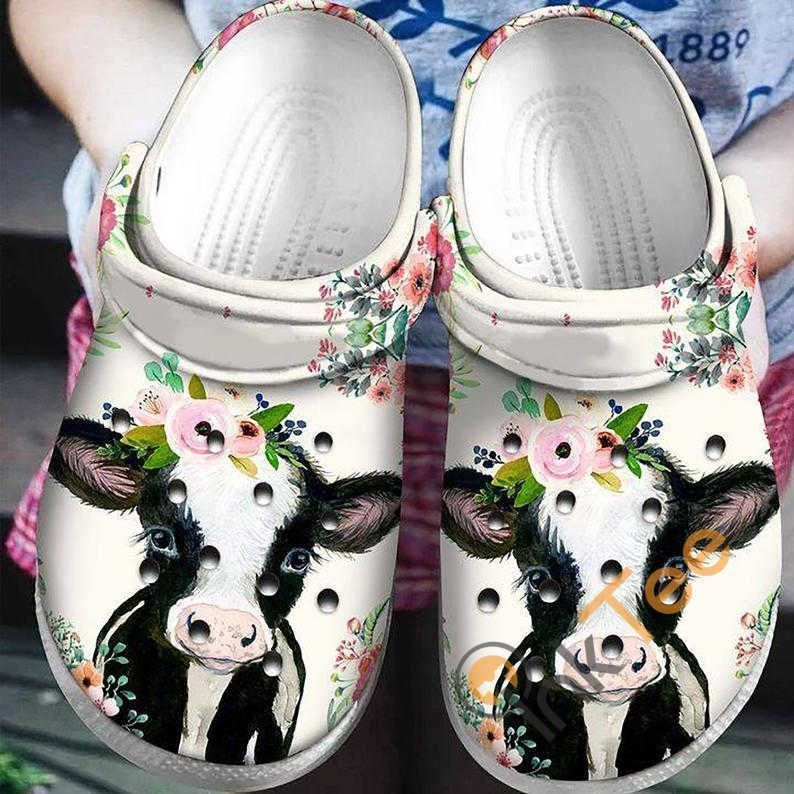 Floral Heifer Cow Farmer Crocs Clog Shoes