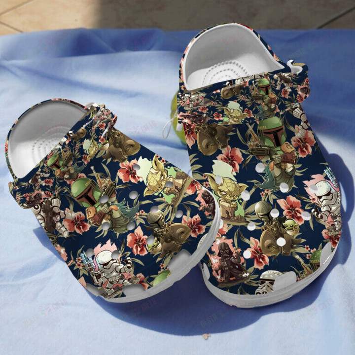 Floral Pattern Crocs Classic Clogs Shoes