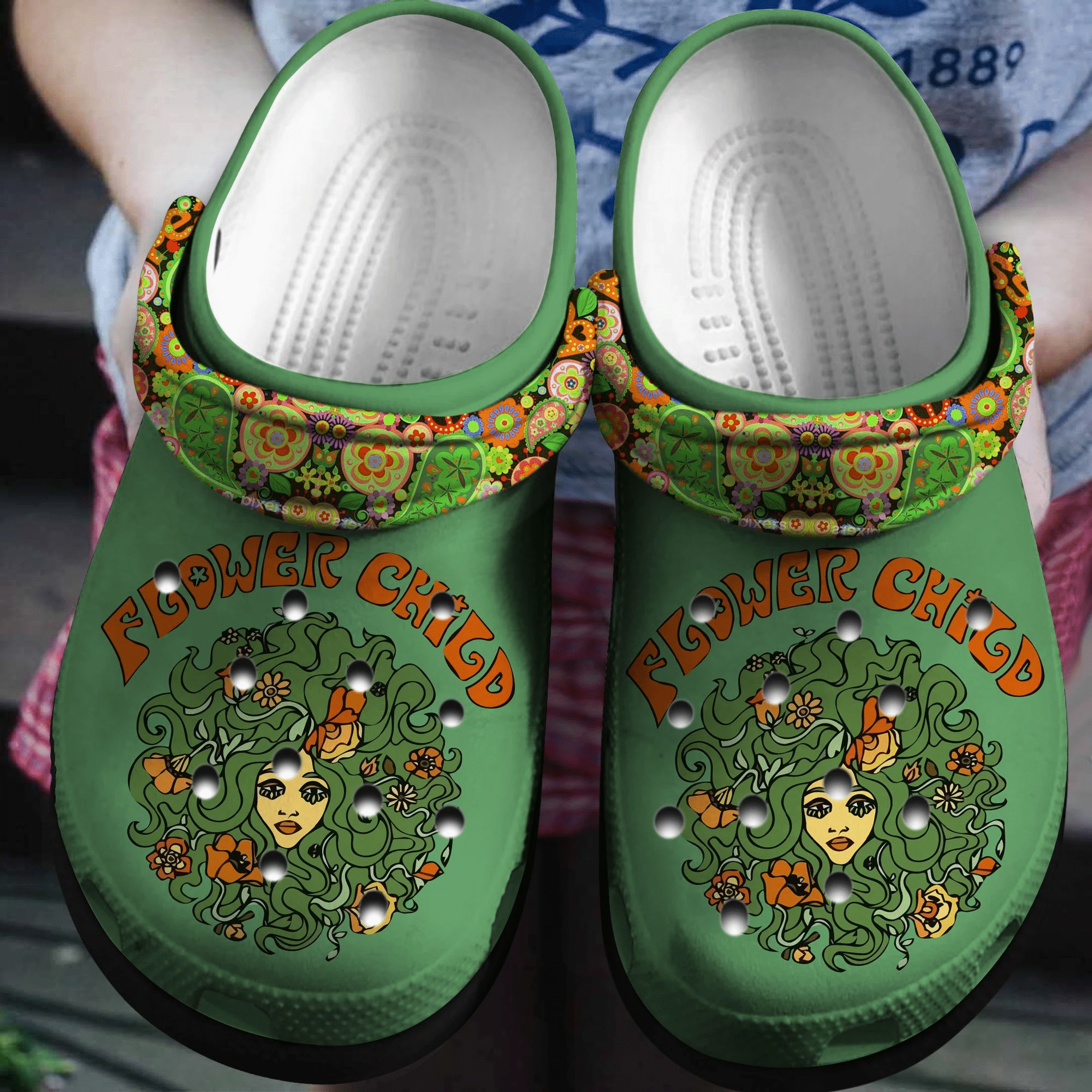 Flower Child Crocs Shoes Girl Art Crocs Crocbland Clog