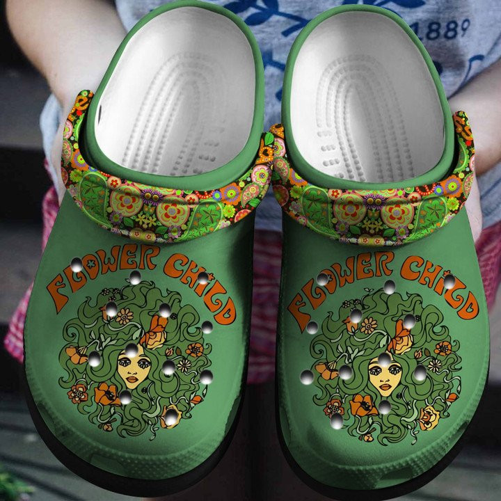 Flower Child Shoes Girl Art Crocs Clogs Gift For