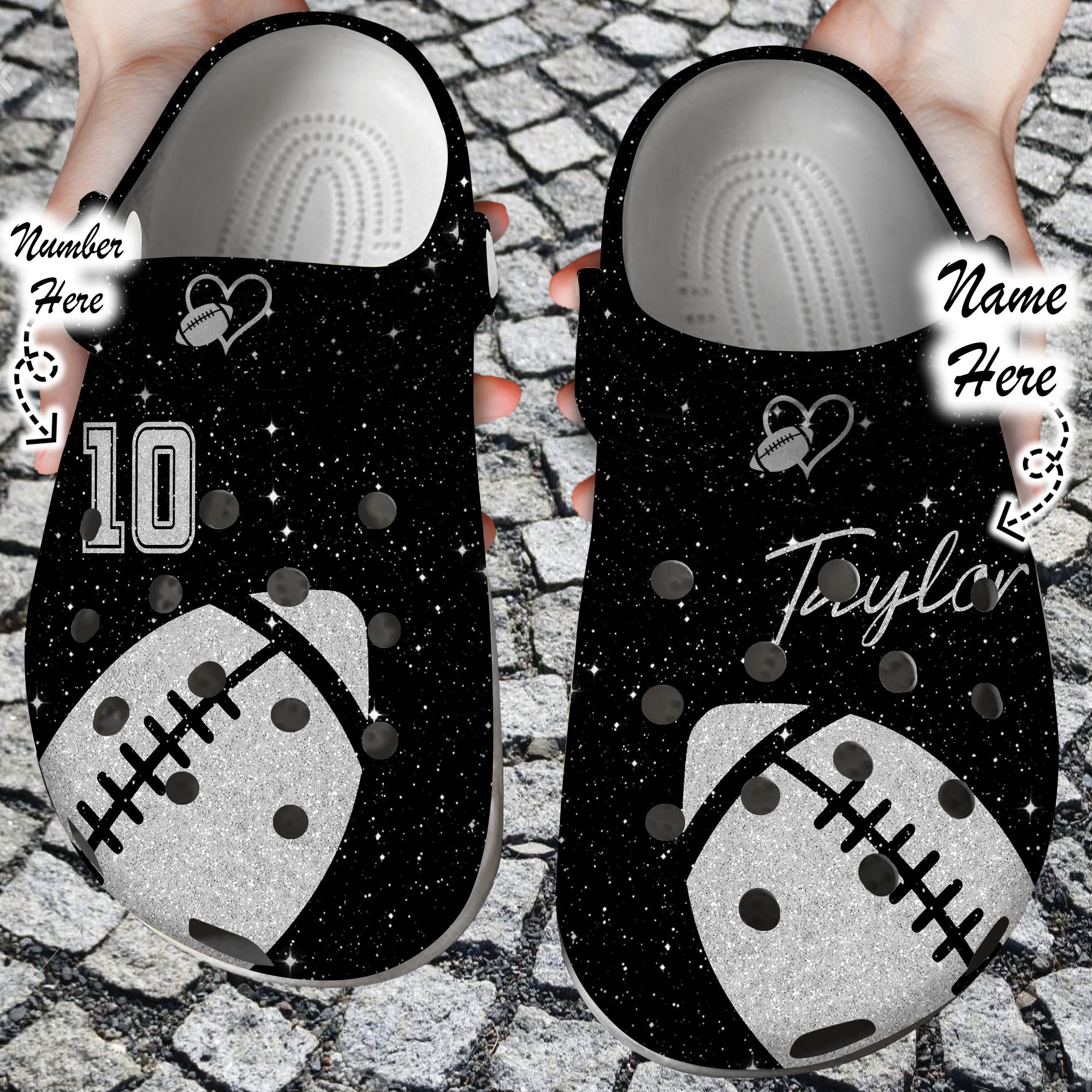 Football Crocs Personalized Football Lovers Colorful Clogs Shoes