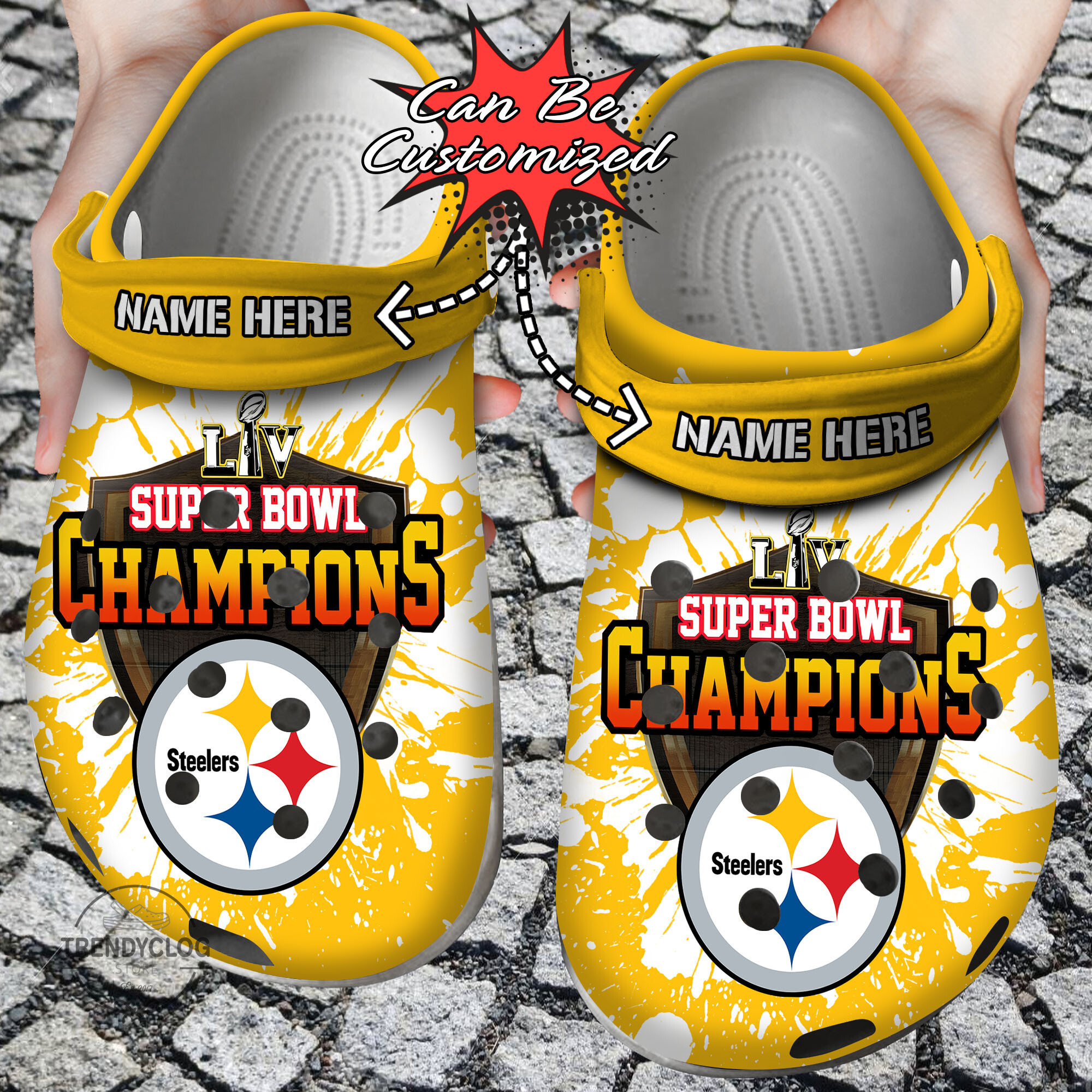 Football Crocs Personalized PSteelers Super Bowl Clog Shoes