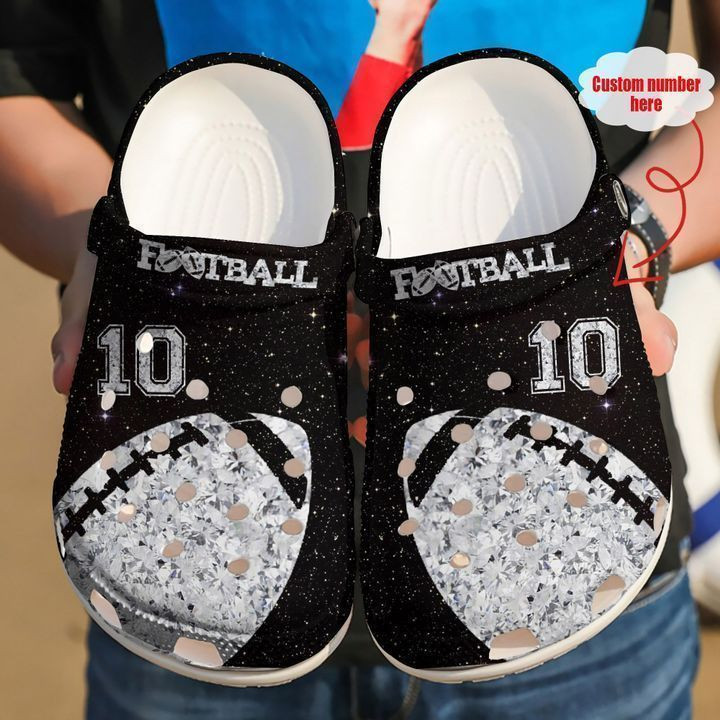 Football Personalized Ball Diamond Crocs Clog Shoes