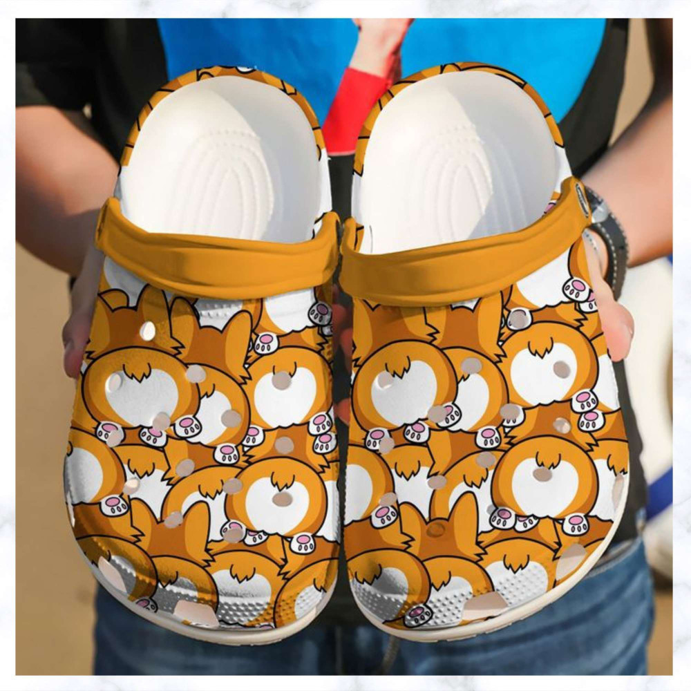 For Corgi Butts Lover Rubber Crocs Clog Shoes Comfy Footwear