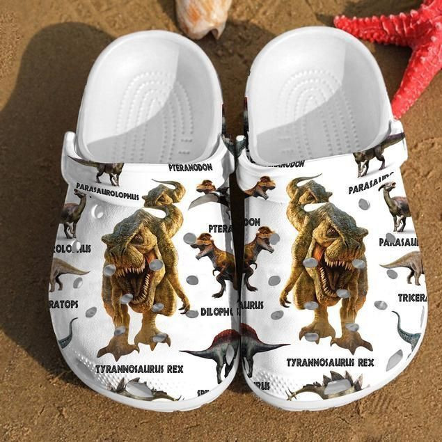 For Dinosaur Lover Types Pattern Crocs Rubber Crocs Clog Shoes Comfy Footwear
