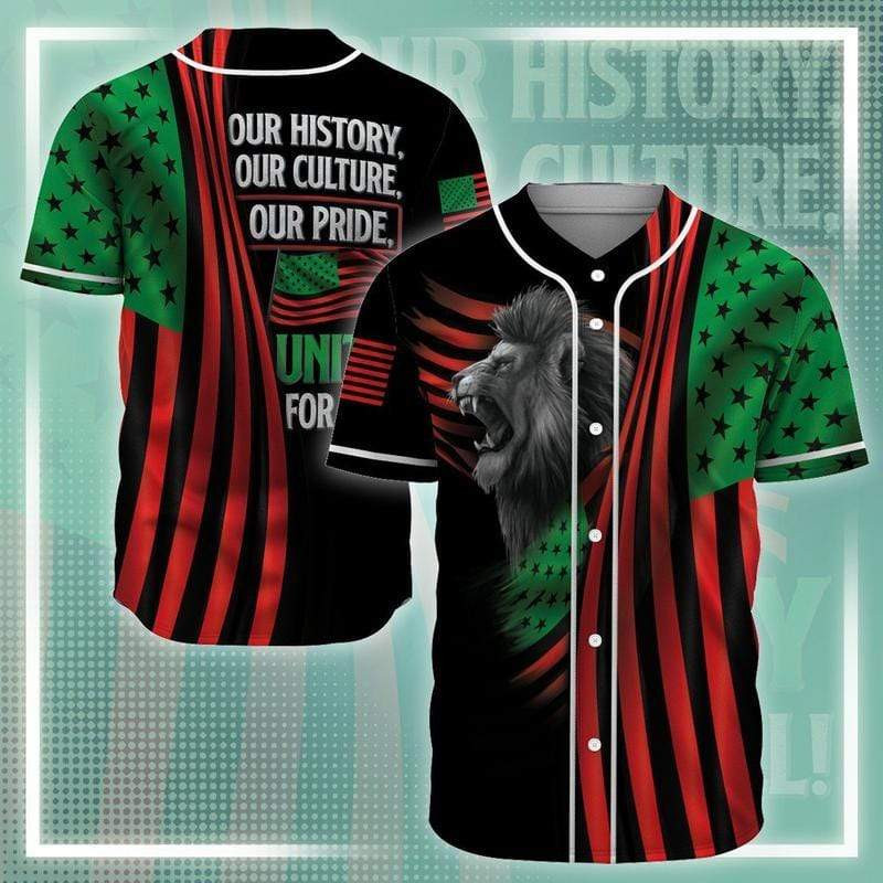 For Juneteenth Day Lion Our History Our Culture Our Pride 3d Personalized 3d Baseball Jersey
