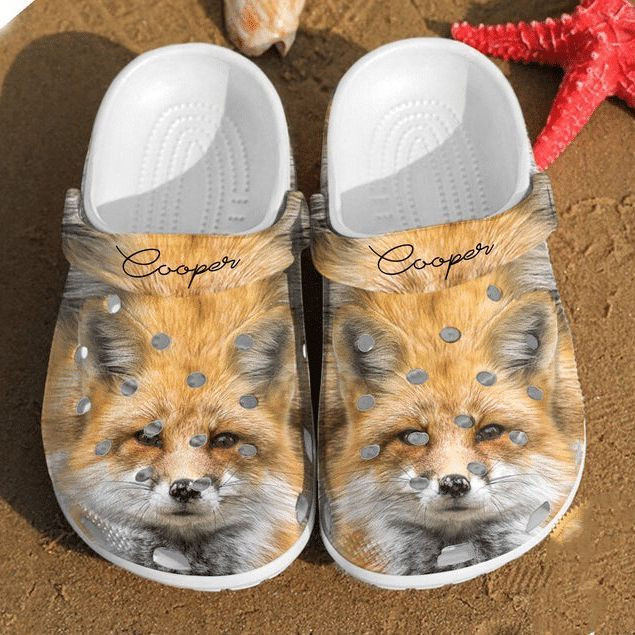 Fox Custom Name Crocs Fox Custom Name Clog Rubber Crocs Clog Shoes Comfy Footwear