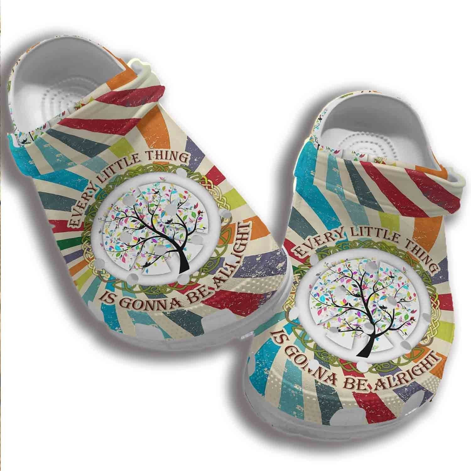 Free Tree Hippie Crocs Shoes Clogs Men Women - Everything Gonna Be Alright Crocs Shoes Clogs