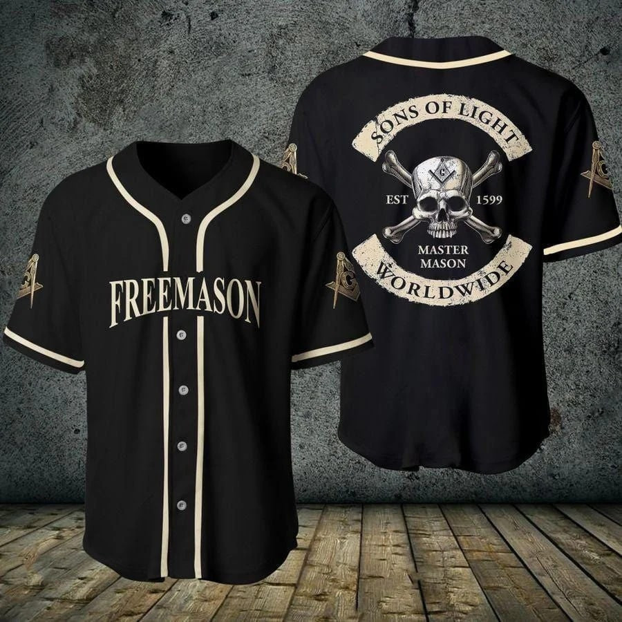 Freemason Skull Son Of Light Baseball Jersey
