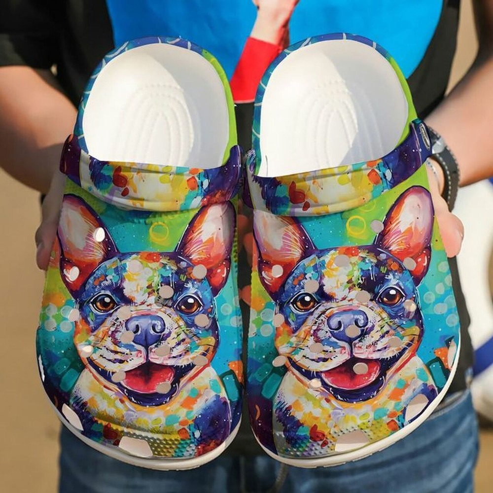 French Bull Dog Colorful 102 Gift For Lover Rubber Crocs Clog Shoes Comfy Footwear