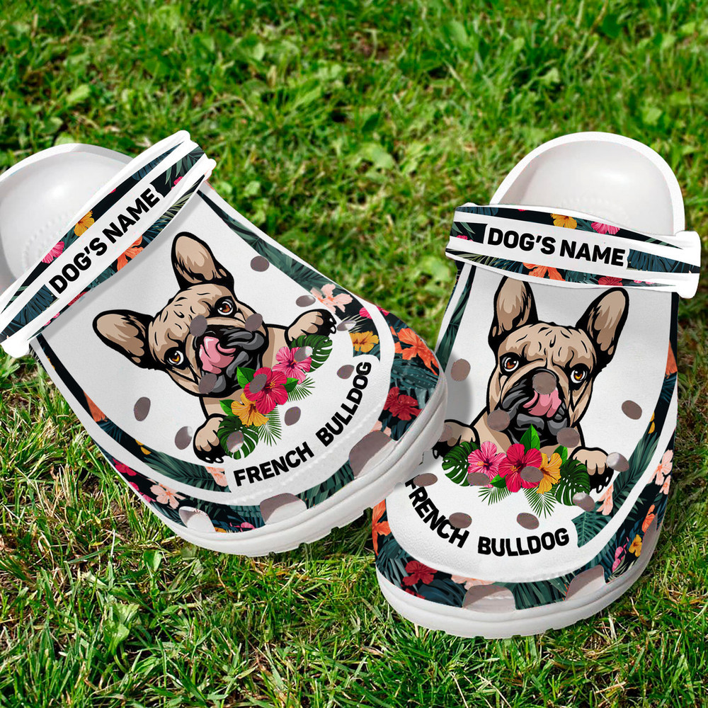 French Bull Dogs Custom Name Animals For Men And Women Rubber Crocs Clog Shoes Comfy Footwear