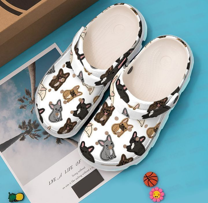French Bulldog Crocband Pattern Crocs Clog Shoes