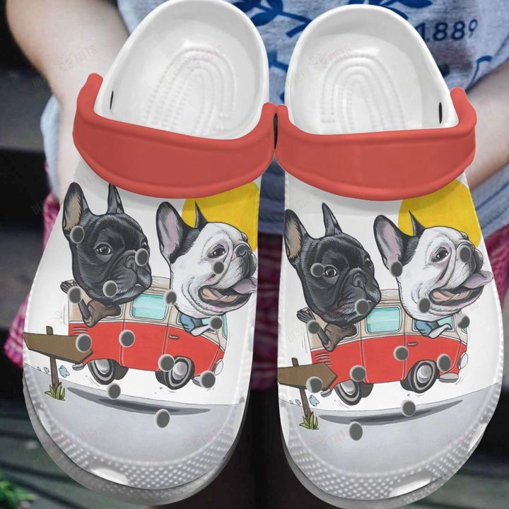 French Bulldog On Camper Crocs Classic Clogs Shoes