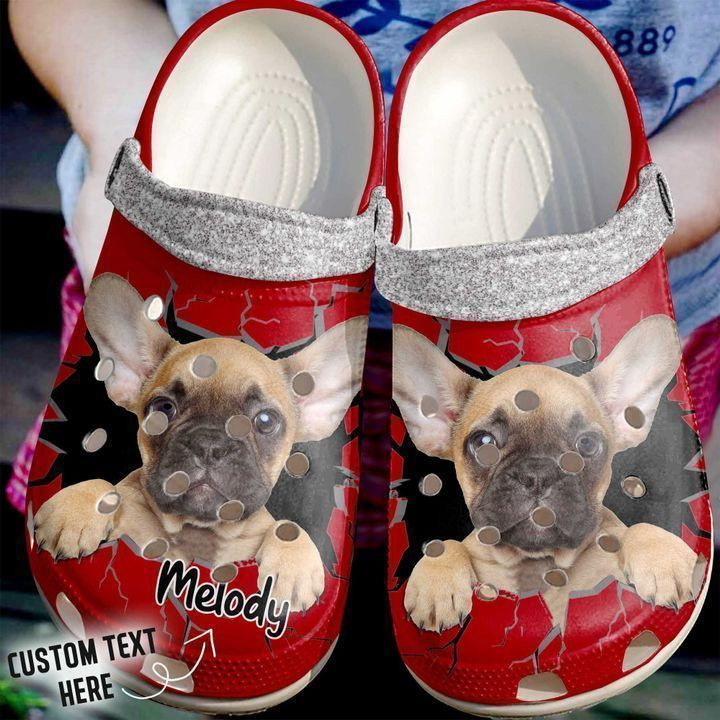 French Bulldog Personalized Crack Wall Frenchie Crocs Classic Clogs Shoes