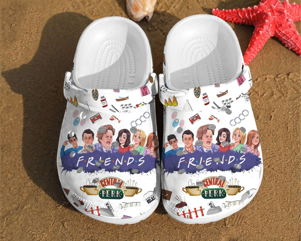 Friends Stickers Pattern Rubber Crocs Clog Shoes Comfy Footwear