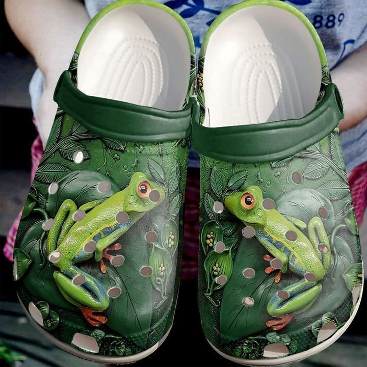 Frog Floral Crocs Classic Clogs Shoes