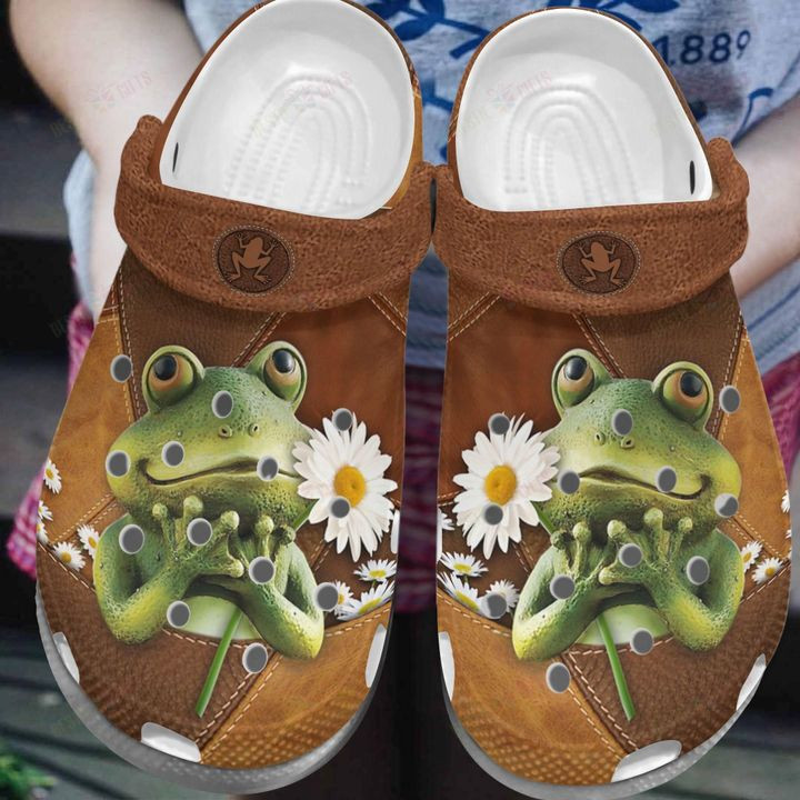 Frog White Sole Daisy Frog Crocs Classic Clogs Shoes