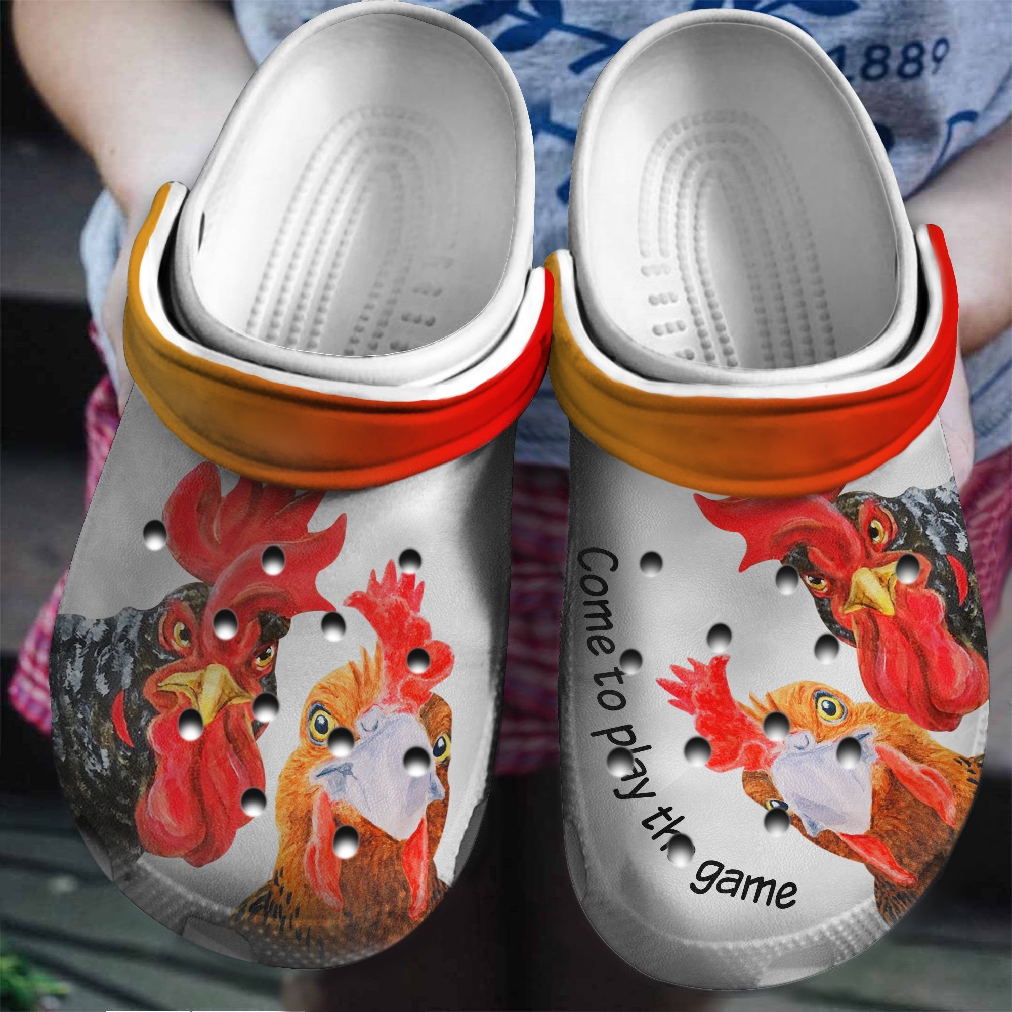 Funny Chicken Play Game Shoes Crocs Clogs Gifts For Male Female