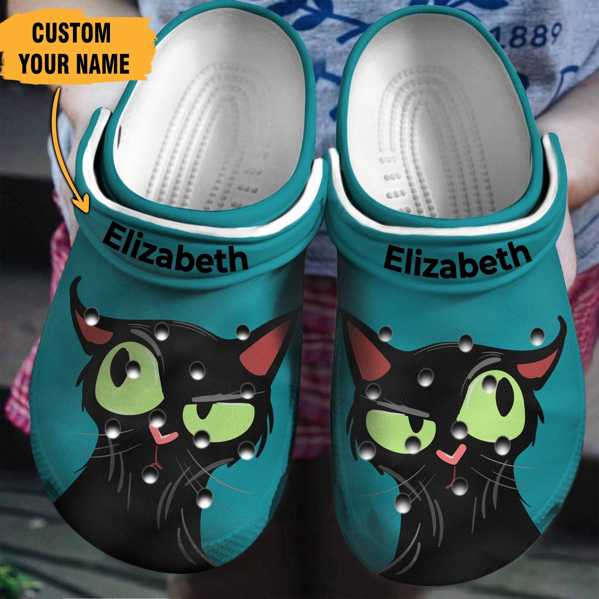 Funny Face Of Black Cat Personalized Shoes Crocs Clogs Gifts For Son Daughter