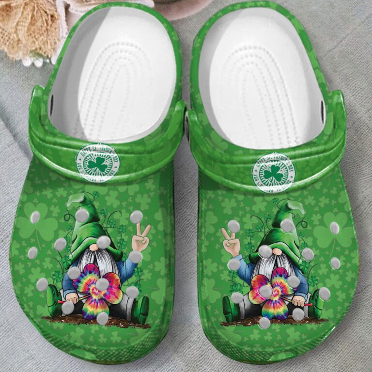 Funny Gnome Hippie Clogs Crocs Shoes Patrick Day Gift For Men Women