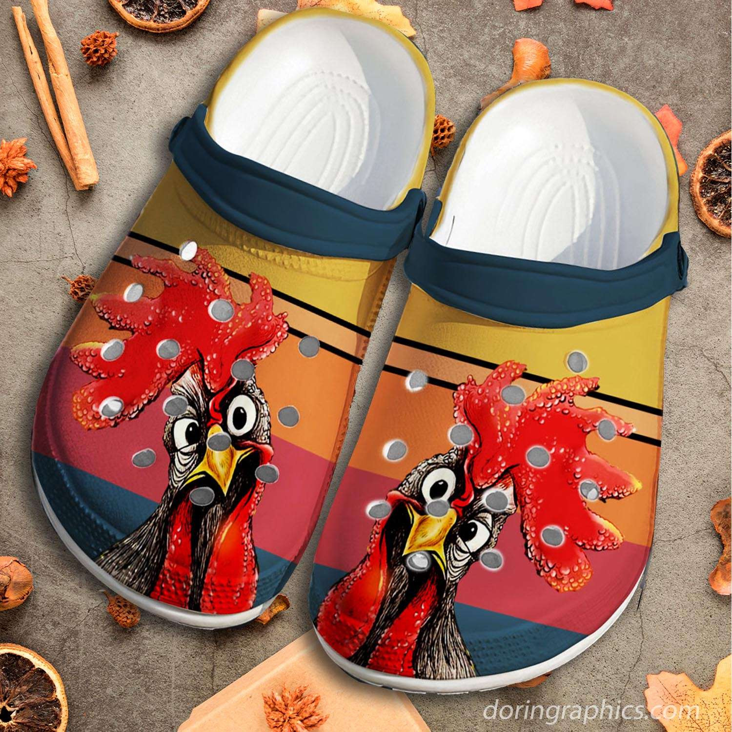 Funny Stop Starting Look Chicken Crocs Crocband Clog Shoes